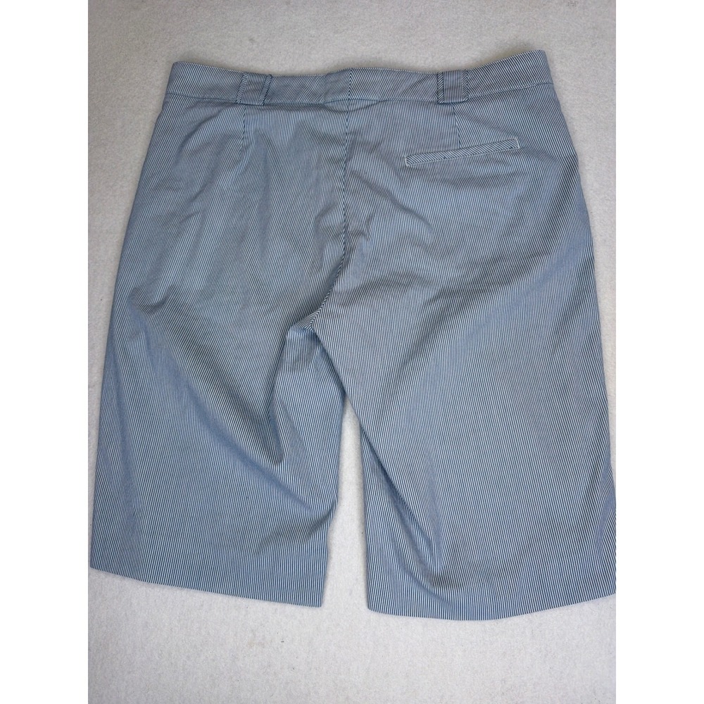 Golfino Bermuda Golf Shorts Women 10 Blue White Pinstripe StretchCotton Portugal - Picture 8 of 11